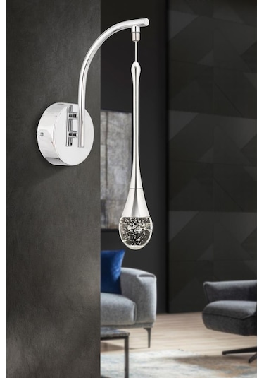 İstanbul Avize Aplik Mercure Tekli Gümüş Ledli 3 Renk Modern Led Aplik Gümüş