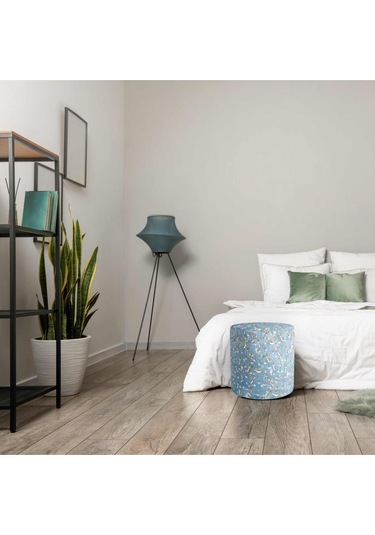 Mavi Bugs Bunny Puf Warner Bros Lisanslı Ürün, Süet Kumaş, Uluslararası Solmama Sertifikası Çok Renkli