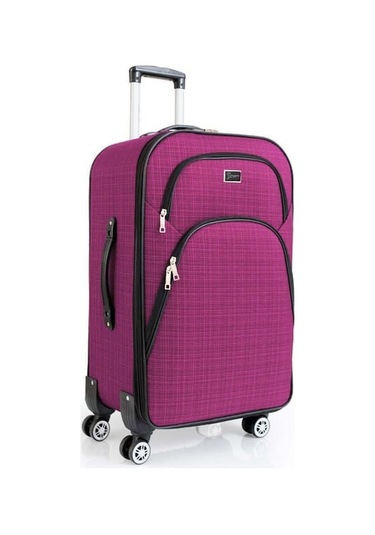Orta Boy 4 Teker Kumaş Valiz Fuşya 1081 Fuşya