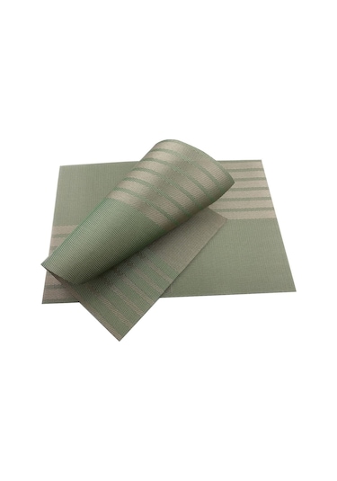 Yeşil 4 Adet Placemats Yemek Masası Yer Paspasları Seti Kaymaz Yalıtım Pvc Yerleştirme Su Geçirmez Isıya Dayanıklı Mutfak Masa Paspasları Yeşil