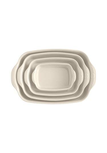 Emile Henry Fırın Kabı Dikdörtgen 30 x 19 cm Ekru/Clay Ekru
