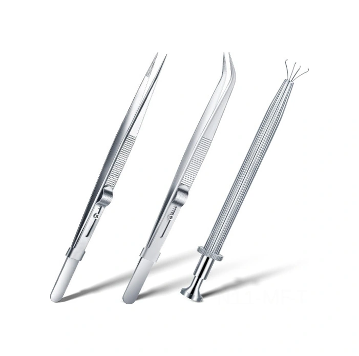 Mufunye Çelik Gümüşçü Takı Cımbızları Seti - Düz Ve Eğik Uçlu Taş Tutucu, Pırlanta Ve Mücevherler İçin Çok Amaçlı Araç