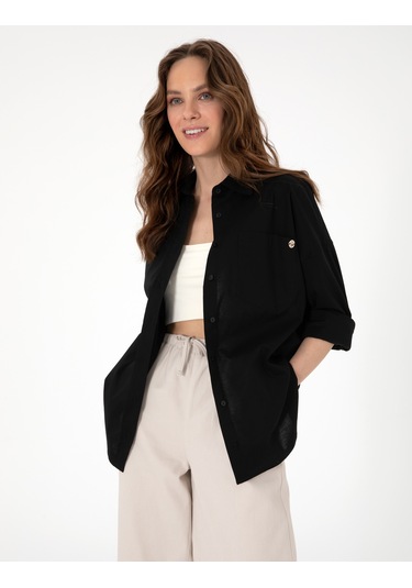 Pierre Cardin Kadın Siyah Gömlek Desenli 50313596-vr046 Siyah