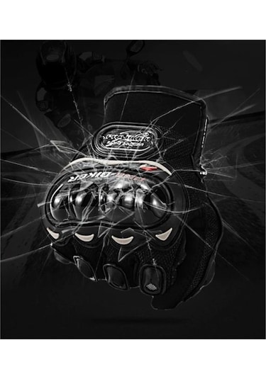 Probiker Korumalı Motosiklet Eldiveni Uzun Model Siyah Xl