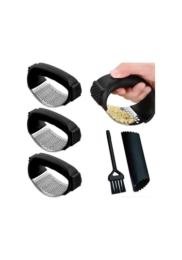 Sarımsak Ezici Salıncak Seti 3 Parça Paslanmaz Çelik Sarımsak Kıy Çok Renkli