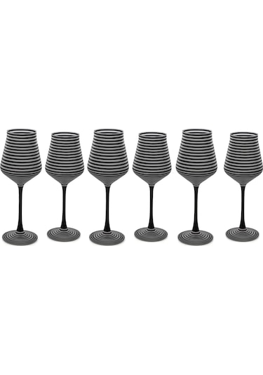 Anadolia Modern Tasarımlı Çizgili 6'lı Kadeh Seti