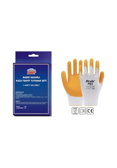 7 Parça Set Trafik Seti+kriko+bijon+takviye Kablosu+kompresör+kaza Tutanağı+eldiven