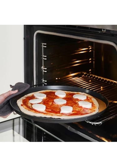 Kapris 3 Lü Emaye Pizza Fırın Tepsi Seti 26-29-32 Cm Kap-536 Siyah