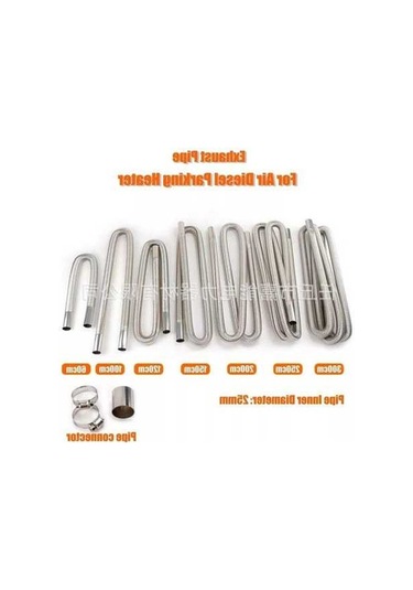 Fortunelane Oto Konfor Isıtıcı: 60-300cm Paslanmaz Çelik Spiral Füm Boru, 13cm Dirsekli, Dayanıklı Kompakt Sistem