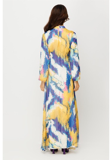 Emprime Şifon Yandan Bağlamalı Elbise Yeşil-yeşil