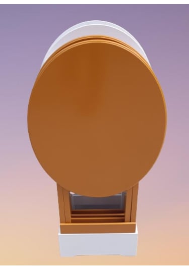 Çanta Zigon Sehpa Oval Model Dörtlü Ahşap Mdf Beyaz Ve Hardal Renk Uyumu El Yapımı