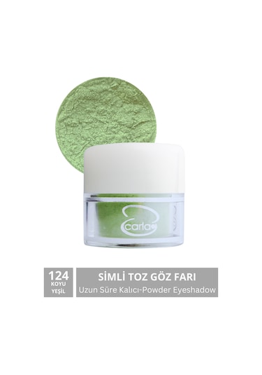 Carla Toz Göz Farı Koyu Yeşil Powder Eyeshadow Dark Green 124 Açık Yeşil