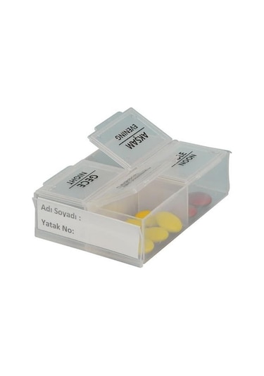 Ams Net 4 Öğün Günlük Hap İlaç Saklama Taşıma Kutusu İlaç Hatırlatıcı Beyaz