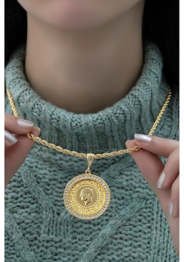 Tam Altınlı Halat Kolye