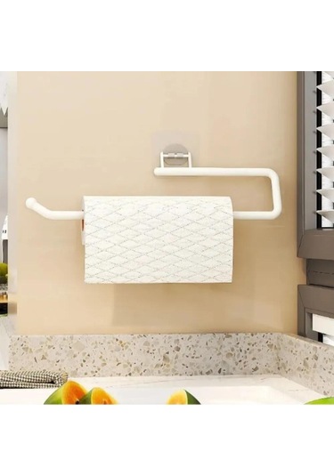 Youmex Beyaz Abs Plastik Mutfak Havlu Rafı, Dikey/yatay Yüzeylere Yapıştırıcı, 28.5 Cm Uzunluk, Pratik Erişim Beyaz