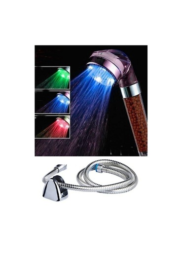 Banyo Keyfi İçin Hortum Askı Rengarenk Enerjisiz Led Işıklı Duş Başlığı Seti Diğer