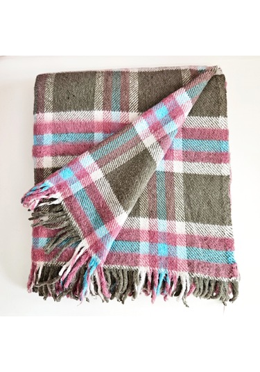 Çift Kişilik Pamuklu Battaniye 180x200 Cm 5037 Çok Renkli