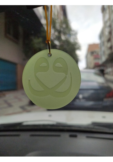 Vav Karanlıkta Parlayan Fosforlu Dikiz Aynası Asma Süsü İslami Aksesuar Yeşil