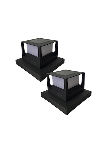 Geeroyoo Solar Güneş Enerjili Dış Mekan Işığı, Çift Renkli Işık Seçeneği, 6-12 Saat Sürekli Aydınlatma, Ev Bahçesi Ve Çit Için Siyah Tahta Stüdyo Lambası