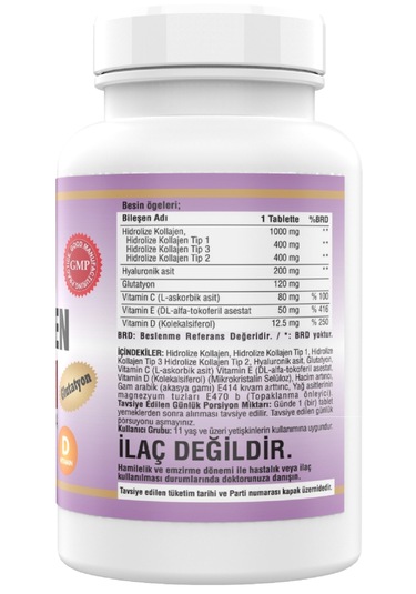 Ncs 180 Tablet Hidrolize Collagen Tip 1-2-3 Glutatyon Vitamin C