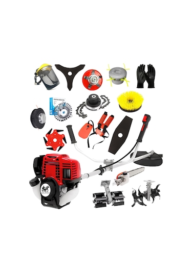 Ablacks 4-T 4 Zamanlı Profesyonel Yan Tırpan + 15 Li Bahçivan Seti Çift Çapa + Dal Testere