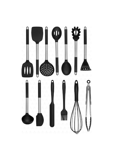 Valletta Mora 14 Parça Paslanmaz Çelik Silikon Uçlu Spatula Seti