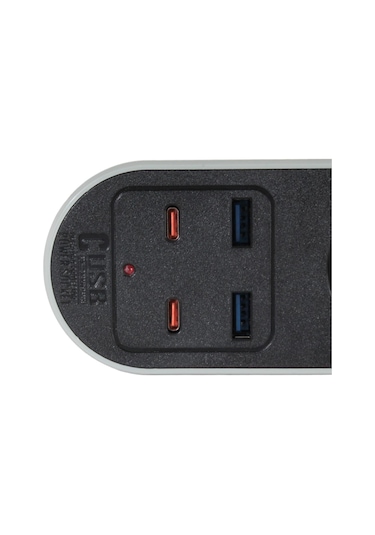 Ars 2 USB 2 Type C Girişli Akım Korumalı 2 Metre 3'lü Priz