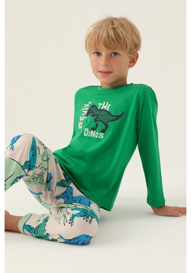 Roly Poly 3363 Revive Erkek Çocuk Pijama Takımı Yeşil