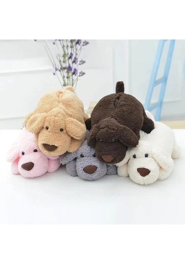 Pembe-büyük Boy Elastik Bant Doku Kutusu Kapağı Sevimli Peluş Teddy Köpek Şekli Kağıt Konteyner Vaka Peçete Tutucu Kılıf Ev Aksesuarları