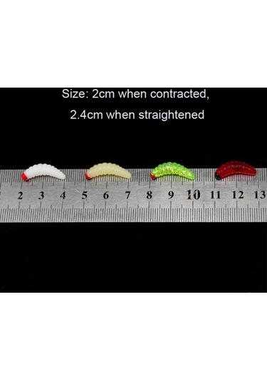 Tongxida 100 Adet Kırmızı Başlı Ekmek Solucanı Sahte Yem Paketi