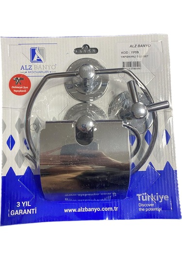 Alz Fulya 3lü Krom Set Yapışkanlı Krom