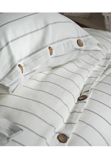 Cotton Collection Tek Kişilik Çizgili Nevresim Seti Rayuna Renkli