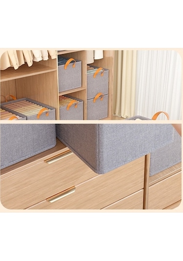 Dancemonkey Cbtx Jjtz 50x35x32cm Bez Saklama Kutusu Katyonik Pp Katlanır Dolap Organizatör - Bej 140l