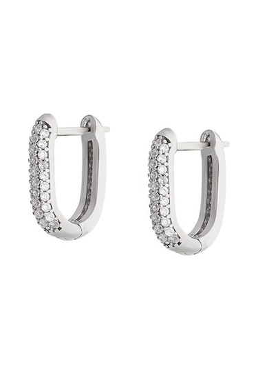 Gümüşhediyeal Starlight Diamond Mikro Zirkon Taşlı "U" Tasarım 925 Ayar Gümüş K
