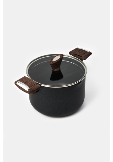 Siyah Titanium Kaplama 22 Cm Makarna Tenceresi Siyah