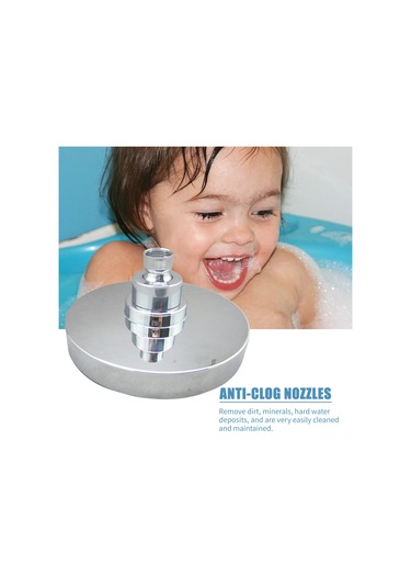 Wezone 6 İnç Dairesel Led Duş Başlığı - Su Akışı İle Çalışır, 3 Renk Sıcaklık Algılama, Yüksek Basınçlı, Anti-tıkanıklık, Abs Malzeme, G1/2 İç Vida Bağlantı Borusu Hariç Diğer