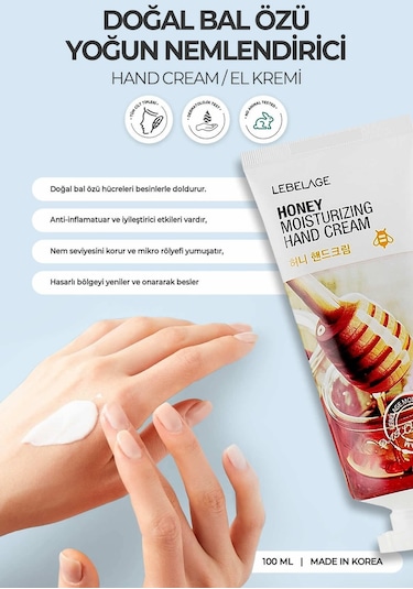 Lebelage Bal Özü İçeren El Kremi ve için lebelage honey hand cream