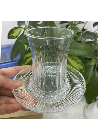 Çeyizci Çarşı 12 Parça Elysia Ithal Çay Takımı Seti Şeffaf