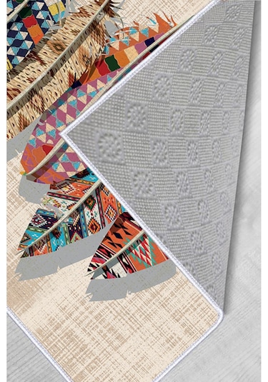 Rovigo Home Dijital Baskı Yıkanabilir Kaymaz Taban Salon Halısı RVG0151-SD561 Çok Renkli