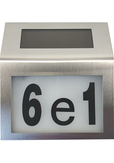 Qingmipy Güneş Enerjili Kapı Numarası Işığı - Dıy Bahçe, Duvar Ve Garaj İçin Modern Led Aydınlatma Gümüş