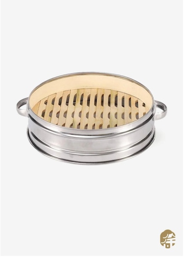 Alümınyum Bambu Buhar Sepetı 3 Kat Alumınum Steamer 18cm 3 Layer - 1adet Metalik