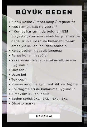 Saks Mavi Büyük Beden Rahat Kesim Cepli Uzun Kol Regular Fit Erkek Gömlek - 150-28 001