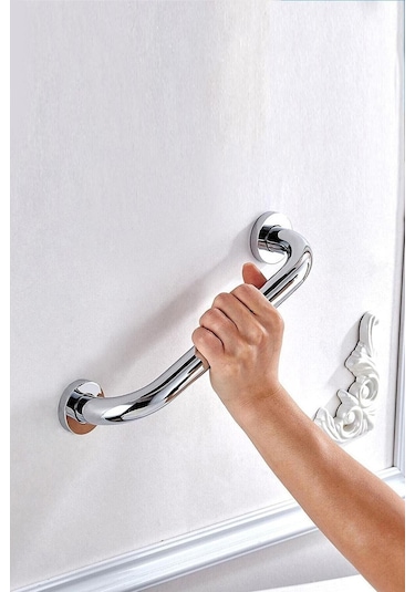 Yaşlı Hasta Engelli Paslanmaz Tutma Tutunma Barı 30 Cm Çap:1.9 Cm Gri
