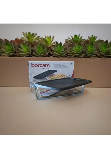 Paşabahçe 59864 Siyah Kapaklı Dikdörtgen Borcam Fırın Tepsisi Siyah