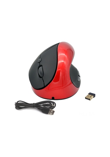 Unisex Dikey Kablosuz Fare Üçüncü Nesil Ergonomik Dikey Sağ El Çift Mod Bluetooth Fare Toptan Kırmızı Diğer