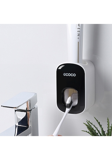 Ecoco Duvara Monte Otomatik Diş Macunu Dispenseri Siyah Diğer