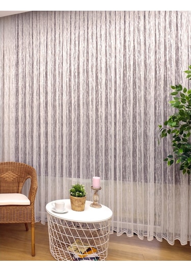 Evdepo Home Kullanıma Hazır Örme Tül Perde (543683267)