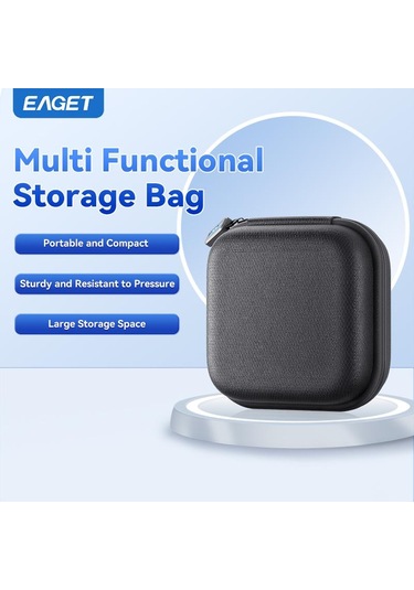 Taşınabilir Saklama Çantası Dijital Saklama Çantası Eva+600d Oxford Kumaş Kablosuz Kulaklık Telefon Sd Kart İçin Siyah