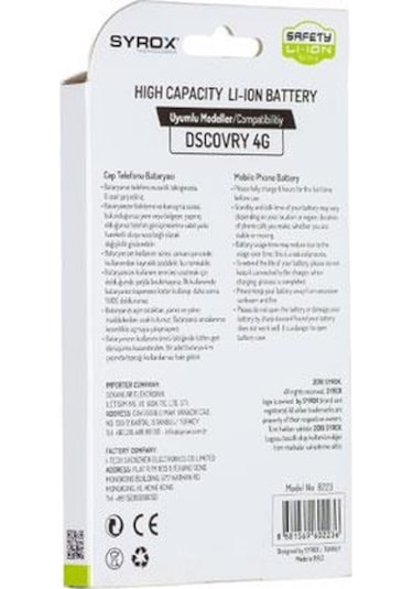 Syrox General Mobile Discovery One 4G Batarya B223