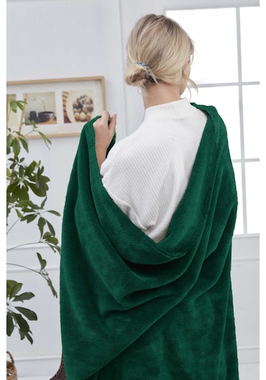 Deluxe Wellsoft Tv Battaniyesi Zümrüt Yeşil Tek Kişilik Battaniye 150x200 Cm